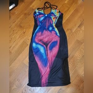 Vibrant Multicolor Cape Clique Women's Bodycon Midi Dress